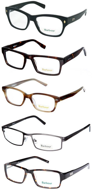 A selection of Barbour spectacle frames